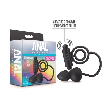 Plug Anal Con Anillo Vibrador Doble Platinum